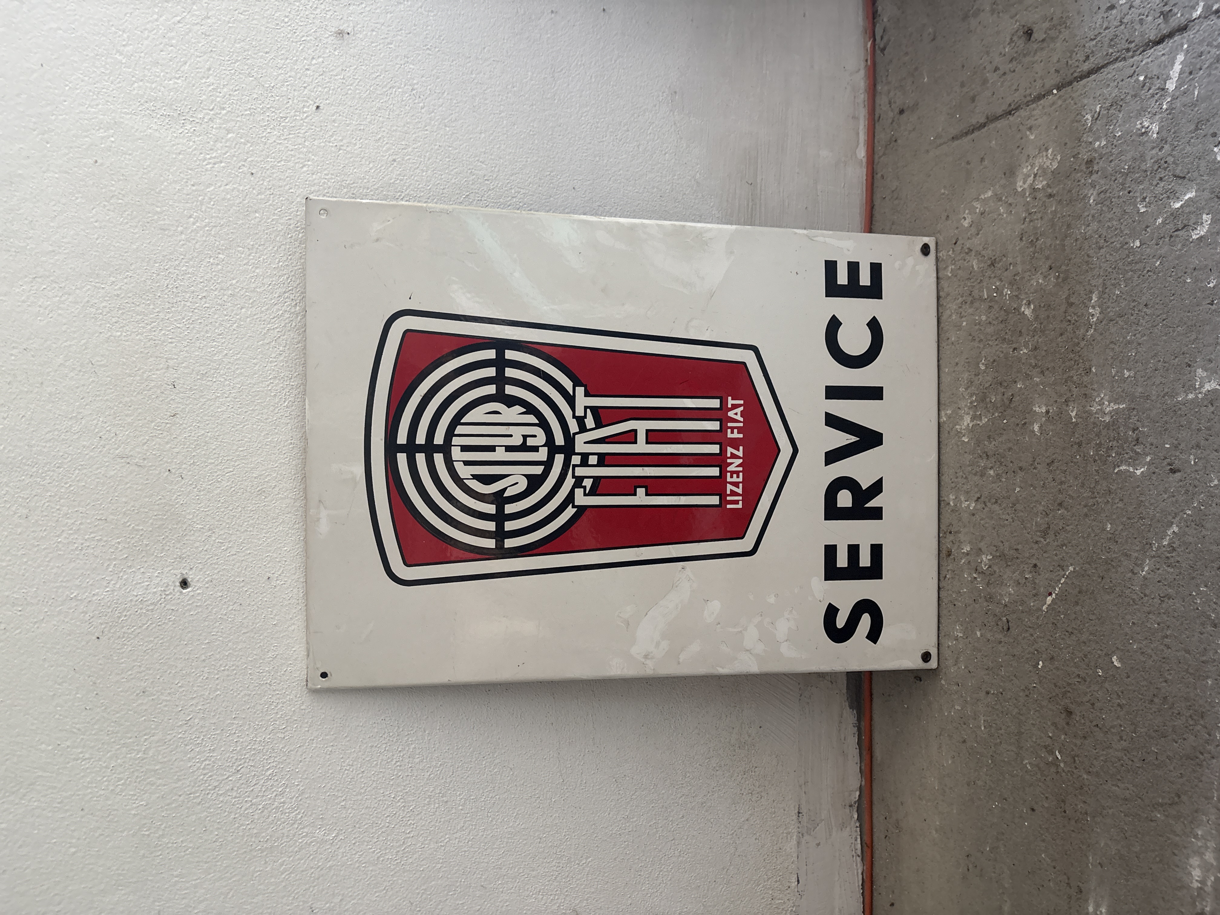 Steyr Fiat Service Schild